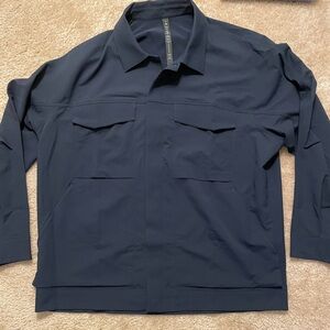 Men's Lululemon athletica Navy Casual Snap Button Shirt, XXL
